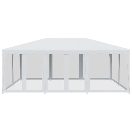 Vidaxl partytent met 10 mesh zijwanden 6x4 m hdpe wit