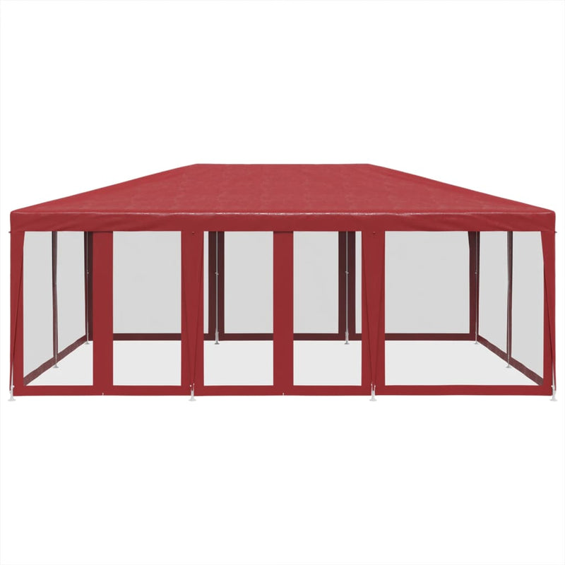 Load image into Gallery viewer, Vidaxl partytent met 10 mesh zijwanden 6x4 m hdpe rood
