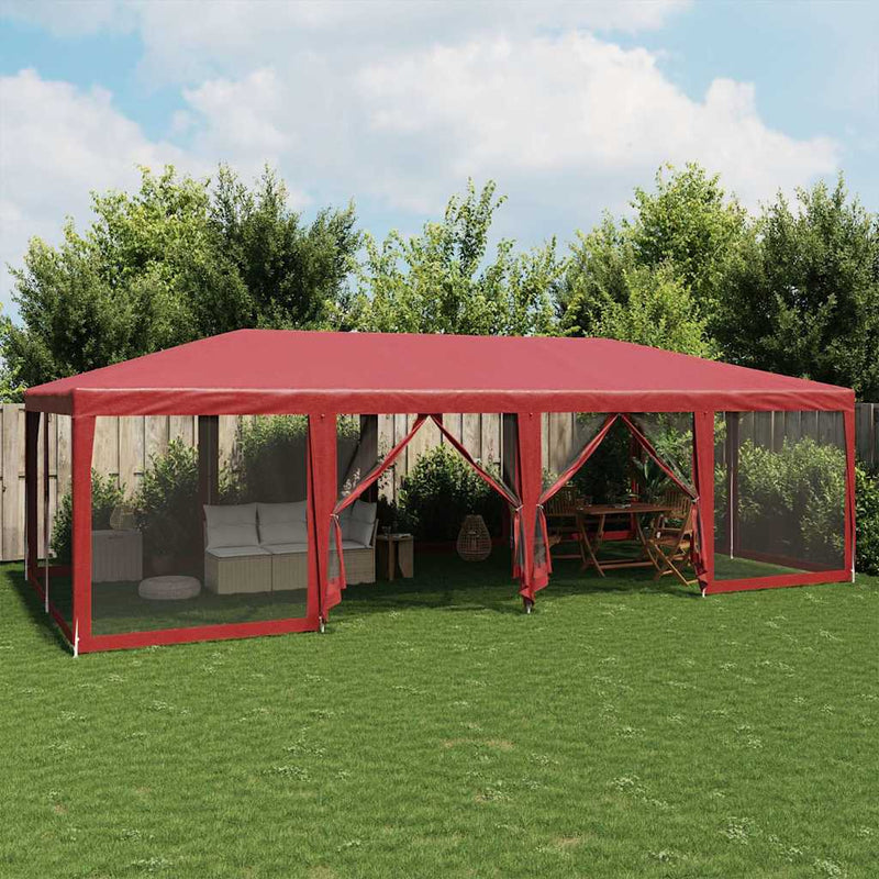 Load image into Gallery viewer, Vidaxl partytent met 12 mesh zijwanden 8x4 m hdpe rood
