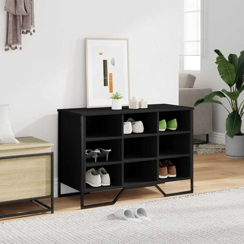 Load image into Gallery viewer, Vidaxl schoenenkast 90x38x61,5 cm bewerkt hout zwart
