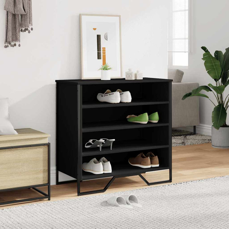 Load image into Gallery viewer, Vidaxl schoenenkast 80x38x78 cm bewerkt hout zwart
