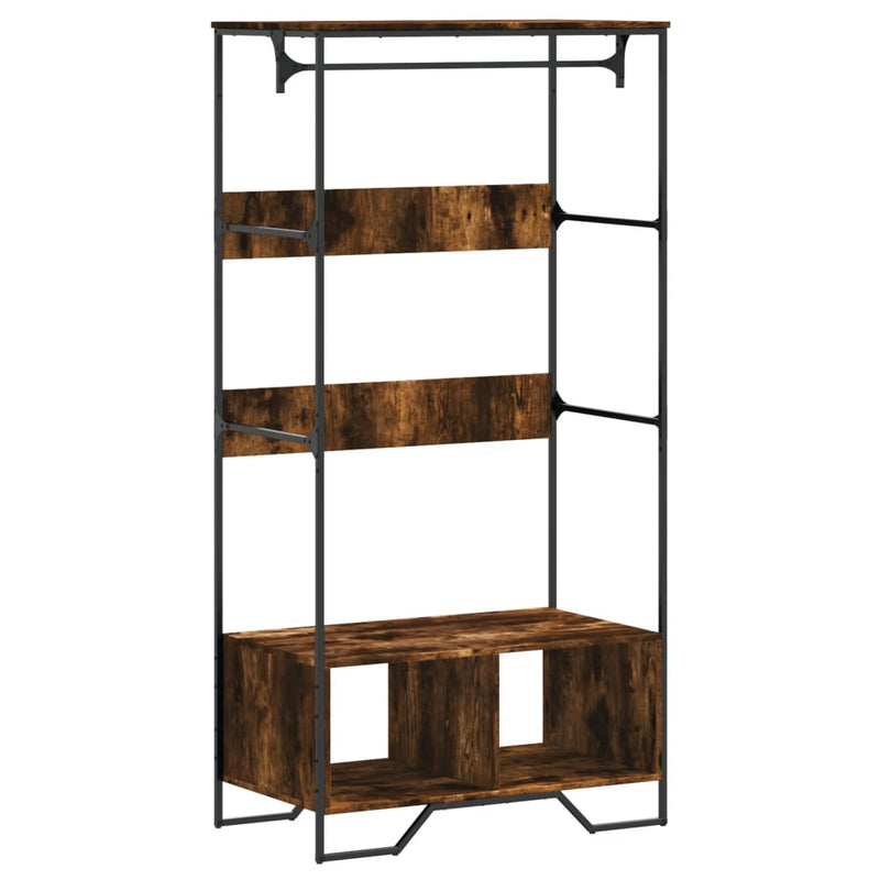 Load image into Gallery viewer, Vidaxl kledingkast 90x50x180 cm bewerkt hout gerookt eikenkleurig
