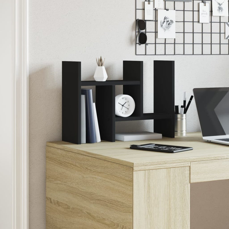 Load image into Gallery viewer, Vidaxl bureau organiser 34,5x15,5x35,5 cm bewerkt hout zwart

