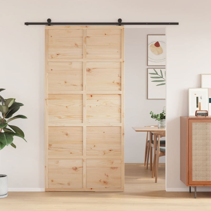 Load image into Gallery viewer, Vidaxl schuifdeur 100x208 cm massief grenenhout
