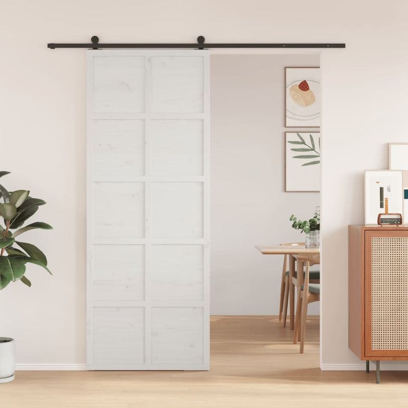 Load image into Gallery viewer, Vidaxl schuifdeur 80x208 cm massief grenenhout wit
