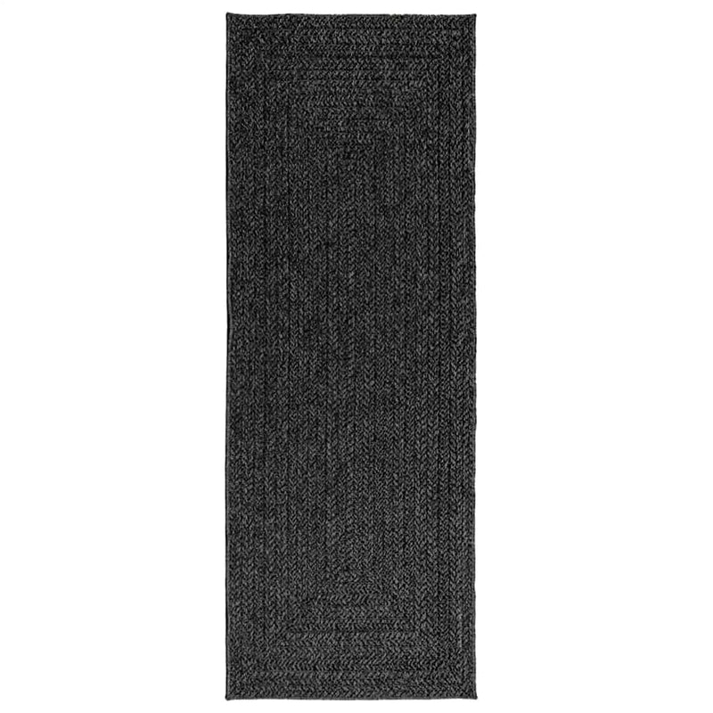 Load image into Gallery viewer, Vidaxl vloerkleed zizur binnen en buiten 80x200 cm jute look antraciet
