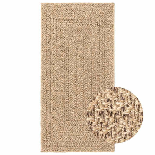 Vidaxl vloerkleed zizur beige binnen en buiten 60x110 cm jute look