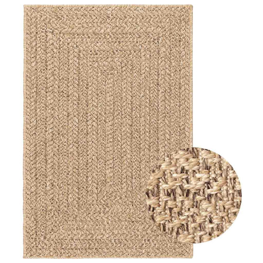 Vidaxl vloerkleed zizur beige binnen en buiten 140x200 cm jute look