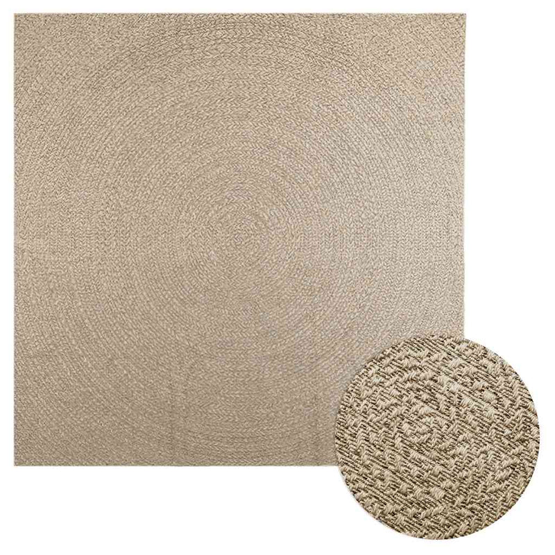 Load image into Gallery viewer, Vidaxl vloerkleed zizur beige binnen en buiten 240x240 cm jute look
