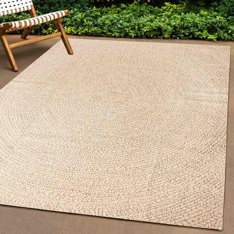 Load image into Gallery viewer, Vidaxl vloerkleed zizur beige binnen en buiten 240x240 cm jute look
