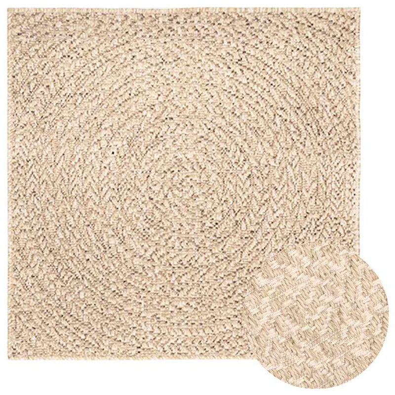 Load image into Gallery viewer, Vidaxl vloerkleed zizur beige binnen en buiten 240x240 cm jute look
