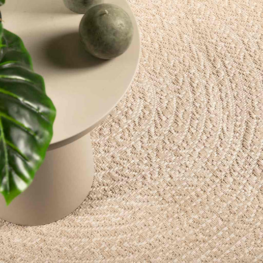 Vidaxl vloerkleed zizur beige binnen en buiten ø 120 cm jute look