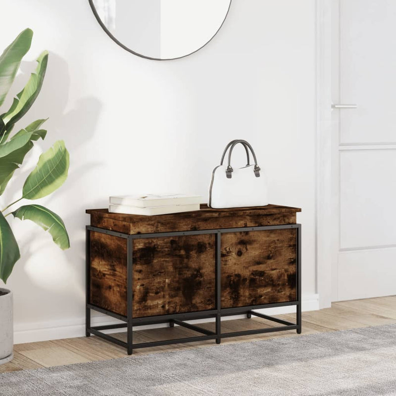 Load image into Gallery viewer, Vidaxl opbergbox met deksel 80x40x51,5 cm bewerkt hout gerookt eiken
