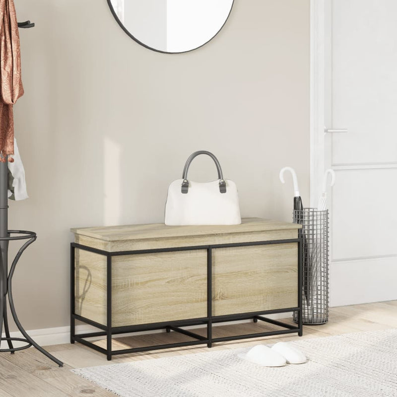 Load image into Gallery viewer, Vidaxl opbergbox met deksel 100x40x51,5 cm bewerkt hout sonoma eiken
