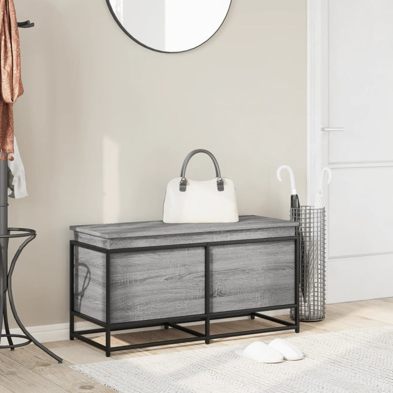 Load image into Gallery viewer, Vidaxl opbergbox met deksel 100x40x51,5 cm bewerkt hout grijs sonoma
