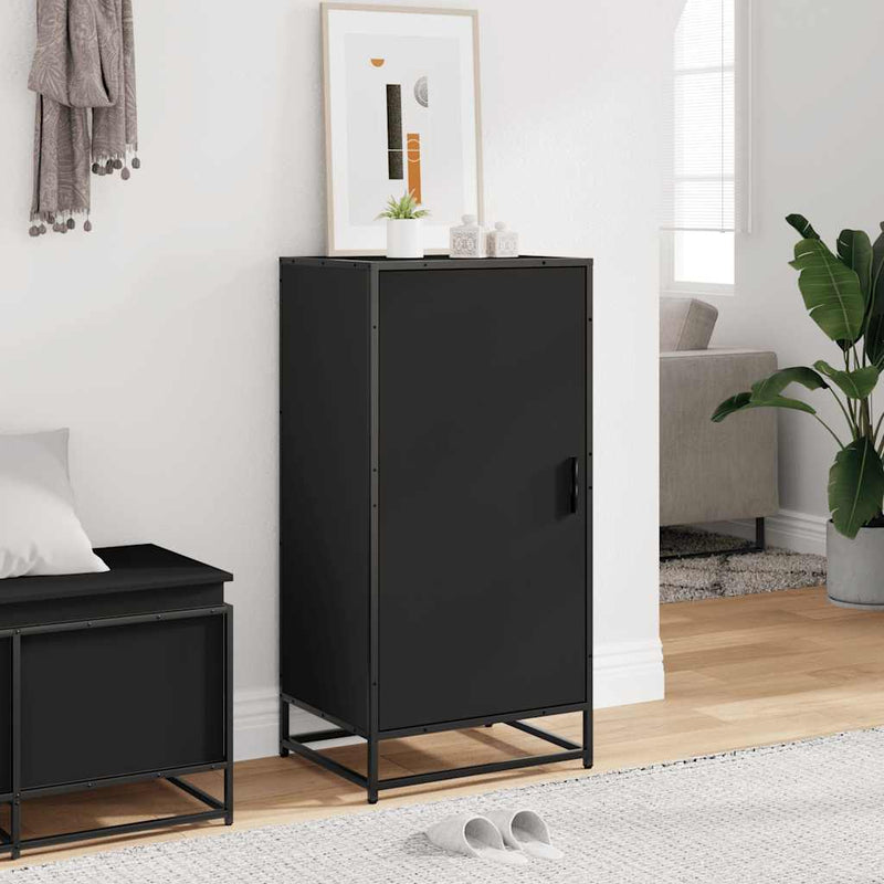 Load image into Gallery viewer, Vidaxl schoenenrek 48x38x97,5 cm bewerkt hout zwart
