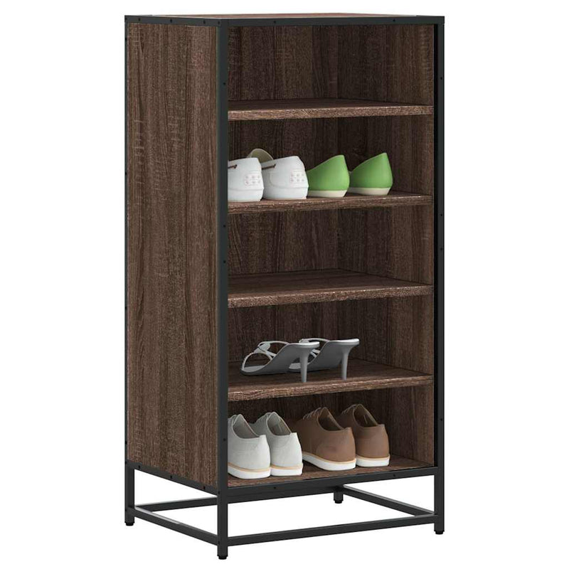 Load image into Gallery viewer, Vidaxl schoenenrek 48x38x97,5 cm bewerkt hout bruin eikenkleurig
