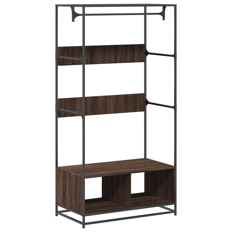 Load image into Gallery viewer, Vidaxl kledingkast 90x50x180 cm bewerkt hout bruin eikenkleurig
