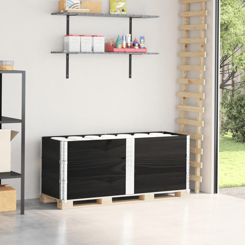 Load image into Gallery viewer, VidaXL Palletopzetranden 3 st 150x50 cm massief grenenhout zwart
