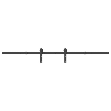 Vidaxl doos met onderdelen voor schuifdeur 213,5 cm staal zwart