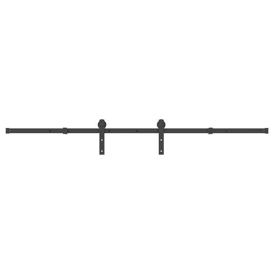Vidaxl doos met onderdelen voor schuifdeur 213,5 cm staal zwart
