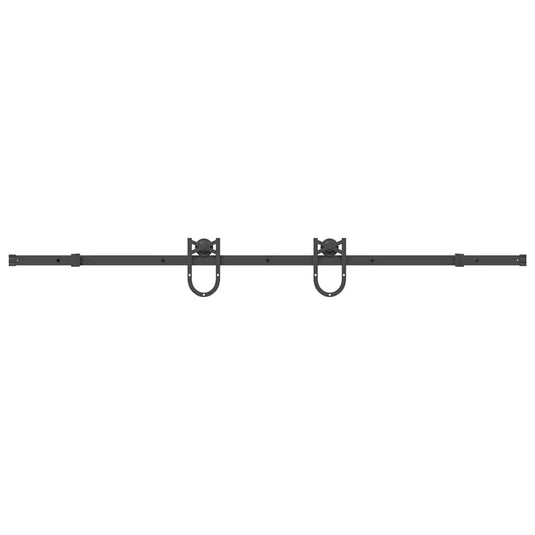 Vidaxl doos met onderdelen voor schuifdeur 200 cm staal zwart