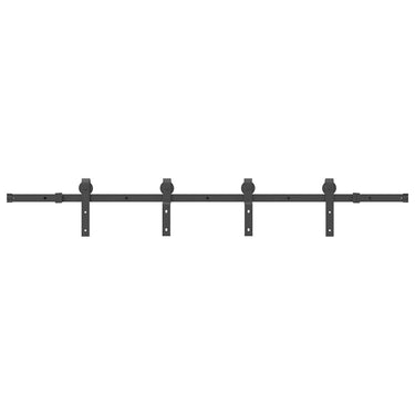 Vidaxl doos met onderdelen voor schuifdeur 200 cm staal zwart