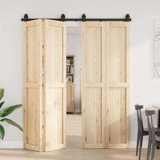 Vidaxl doos met onderdelen voor schuifdeur 183 cm staal zwart