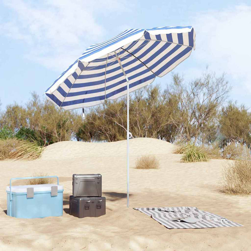 Load image into Gallery viewer, Vidaxl parasol blauw en wit 161 x 161 x 193 cm polyester

