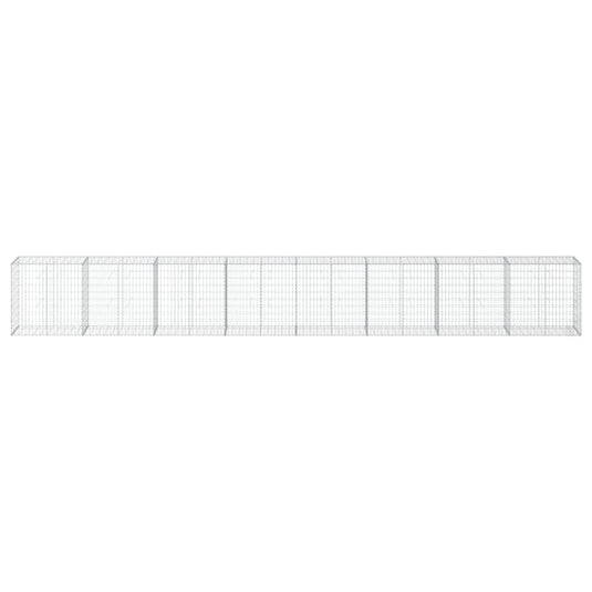 VidaXL Schanskorf 800x50x100 cm gegalvaniseerd ijzer zilverkleurig