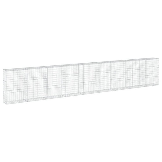 VidaXL Schanskorf 900x50x150 cm gegalvaniseerd ijzer zilverkleurig