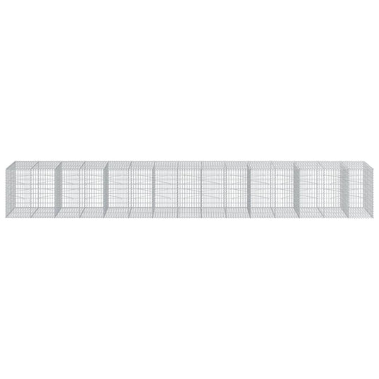 VidaXL Schanskorf 750x100x100 cm gegalvaniseerd ijzer zilverkleurig