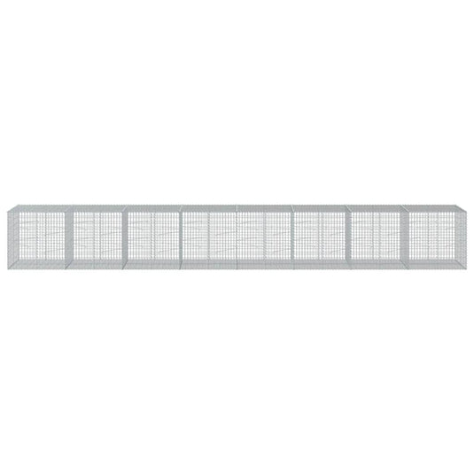 VidaXL Schanskorf 800x100x100 cm gegalvaniseerd ijzer zilverkleurig