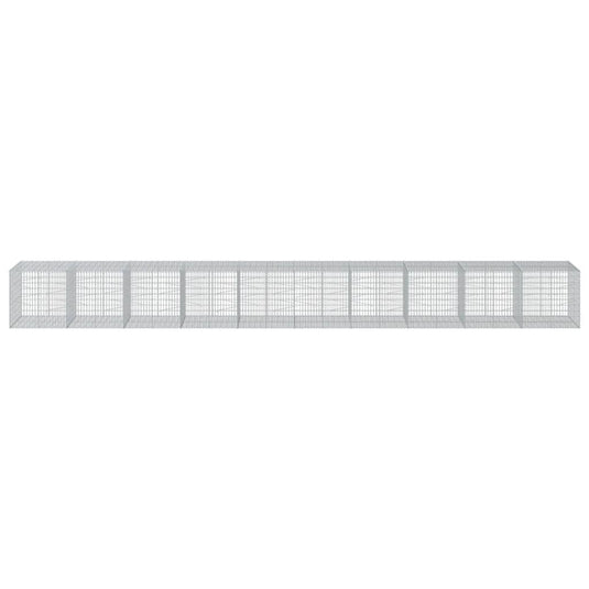 VidaXL Schanskorf 1000x100x100 cm gegalvaniseerd ijzer zilverkleurig