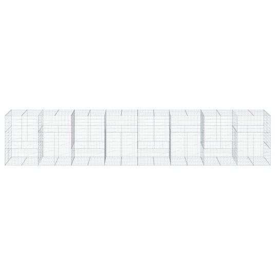 VidaXL Schanskorf 800x100x150 cm gegalvaniseerd ijzer zilverkleurig