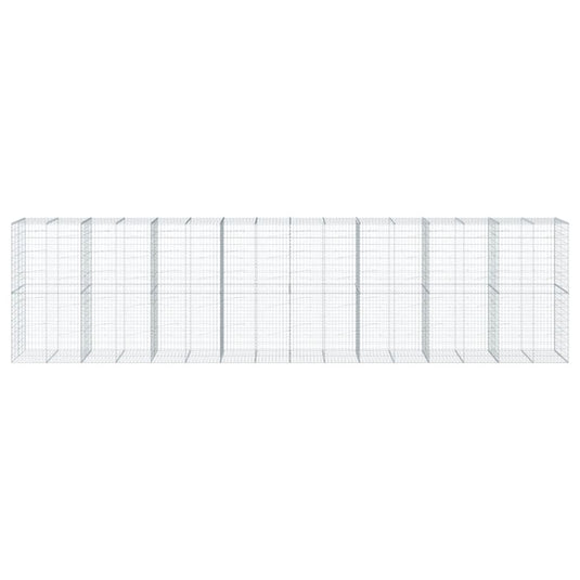 VidaXL Schanskorf 800x100x200 cm gegalvaniseerd ijzer zilverkleurig