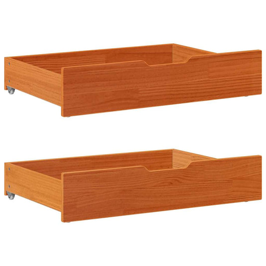 Vidaxl bedlades 2 st 85x55x17 massief grenenhout wasbruin