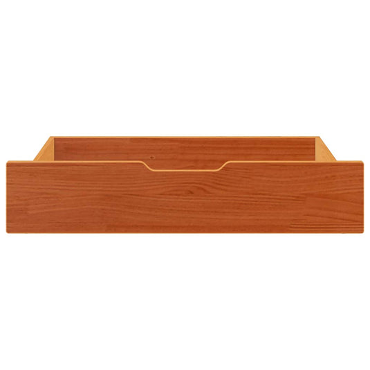 Vidaxl bedlades 2 st 85x55x17 massief grenenhout wasbruin