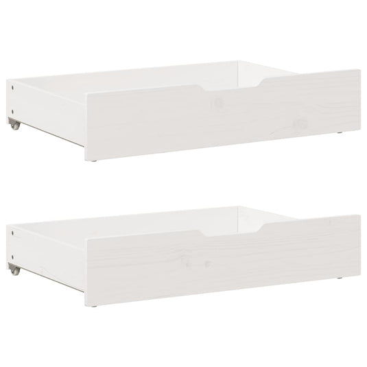 Vidaxl bedlades 2 st 80x55x17 cm massief grenenhout wit