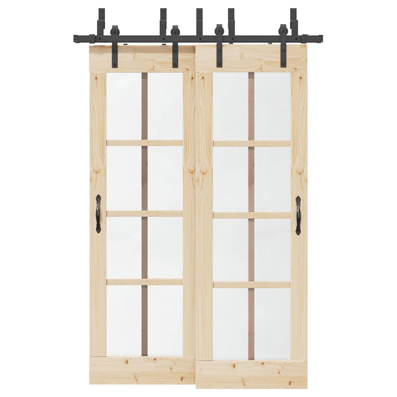 Load image into Gallery viewer, Vidaxl doos met onderdelen voor schuifdeur 152,5 cm staal zwart
