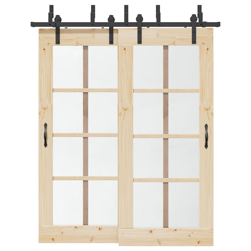 Load image into Gallery viewer, Vidaxl doos met onderdelen voor schuifdeur 183 cm staal zwart
