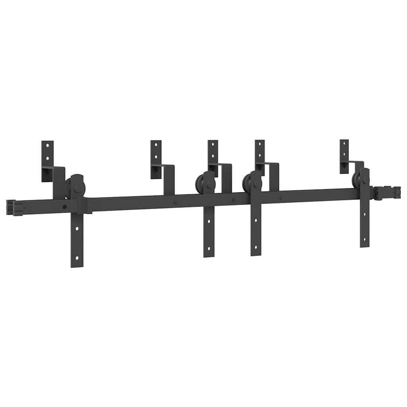 Load image into Gallery viewer, Vidaxl doos met onderdelen voor schuifdeur 152,5 cm staal zwart
