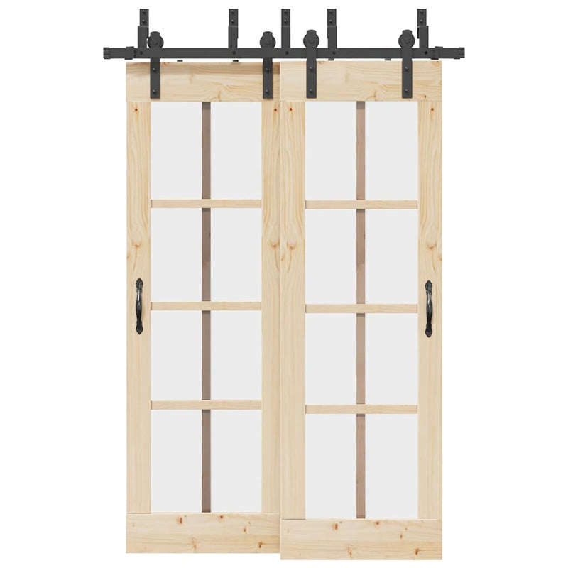 Load image into Gallery viewer, Vidaxl doos met onderdelen voor schuifdeur 152,5 cm staal zwart
