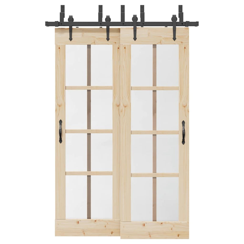 Load image into Gallery viewer, Vidaxl doos met onderdelen voor schuifdeur 152,5 cm staal zwart

