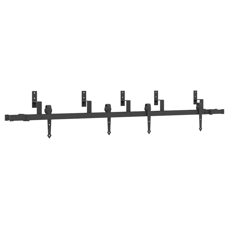Load image into Gallery viewer, Vidaxl doos met onderdelen voor schuifdeur 213,5 cm staal zwart
