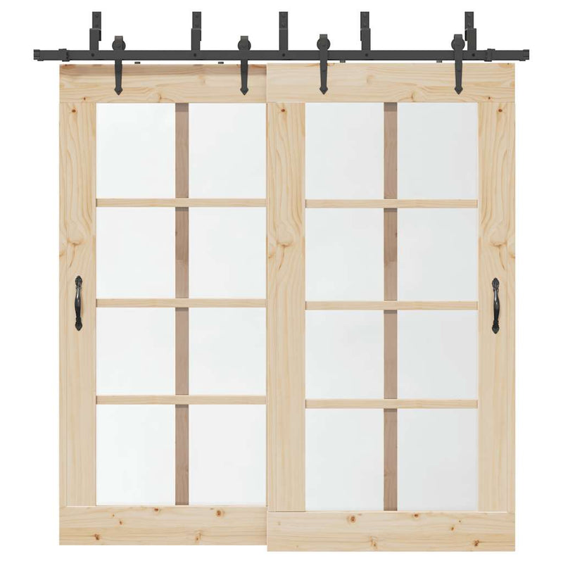 Load image into Gallery viewer, Vidaxl doos met onderdelen voor schuifdeur 213,5 cm staal zwart
