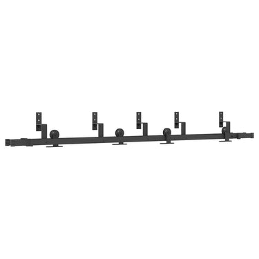 Vidaxl doos met onderdelen voor schuifdeur 213,5 cm staal zwart