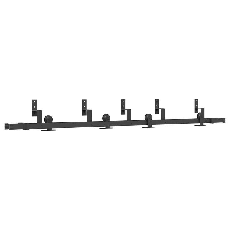 Load image into Gallery viewer, Vidaxl doos met onderdelen voor schuifdeur 213,5 cm staal zwart
