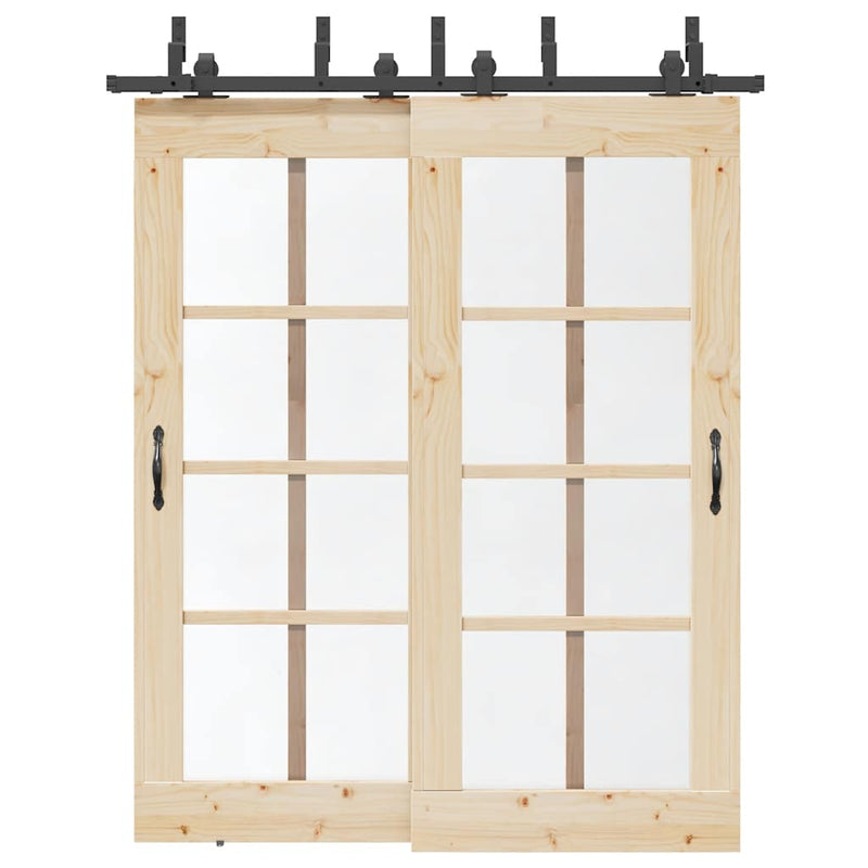 Load image into Gallery viewer, Vidaxl doos met onderdelen voor schuifdeur 183 cm staal zwart
