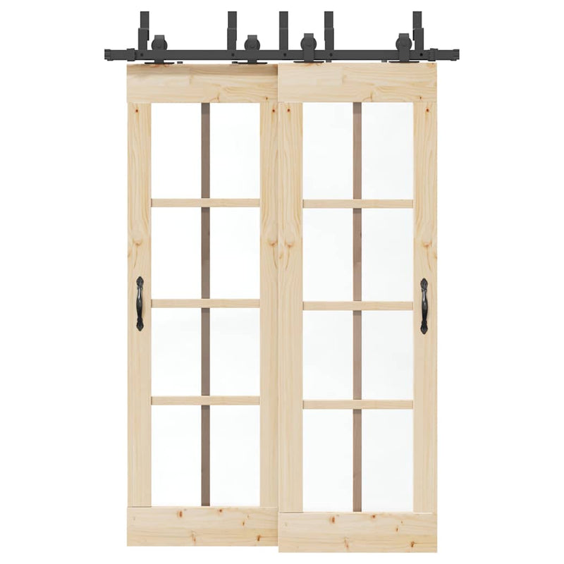Load image into Gallery viewer, Vidaxl doos met onderdelen voor schuifdeur 152,5 cm staal zwart
